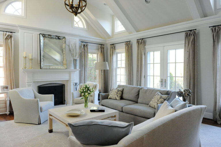 A major addition/renovation in the Kenwood neighborhood of Bethesda encompassed an airy family room with a vaulted ceiling and elegant detailing.